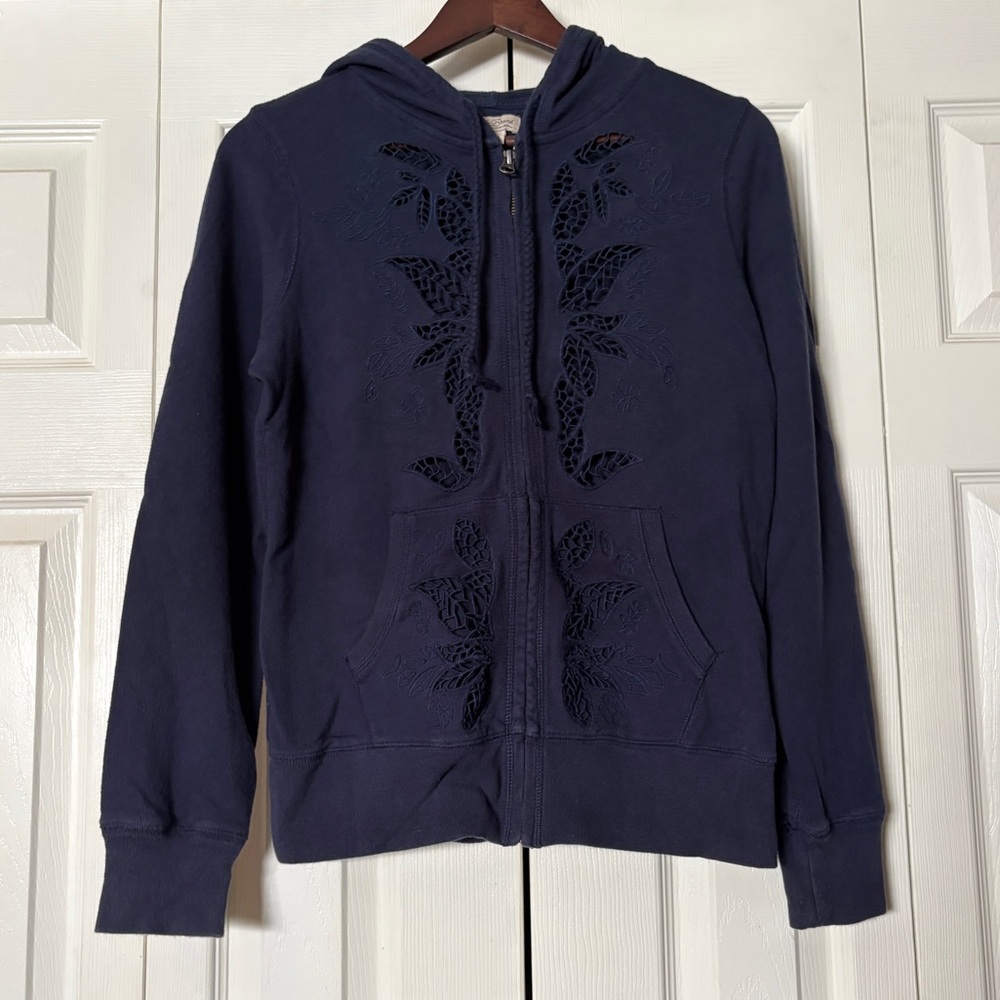 Lucky Brand Cutout Zip Hoodie